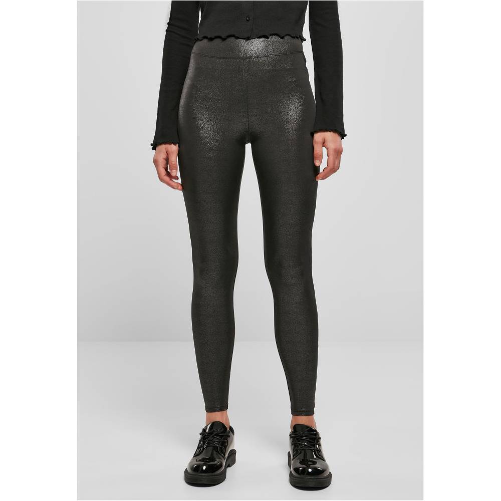 Urban Classics - High Waist Glamour sparklingblack Gamaschen - Schwarz